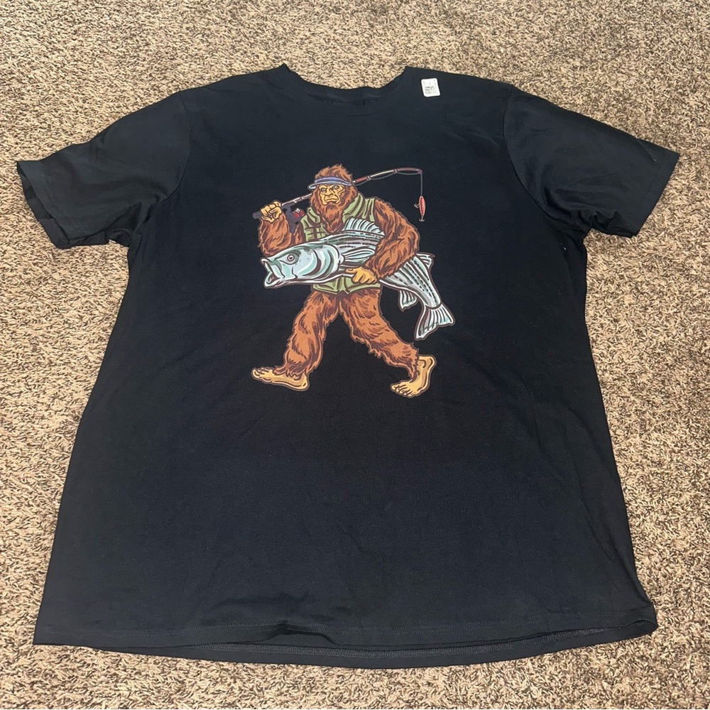 Black Graphic Bigfoot T-Shirt